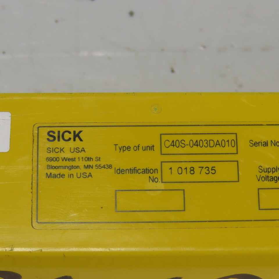 Sick C40S-0403DA010 Light Curtain 24VDC 0-19m Range