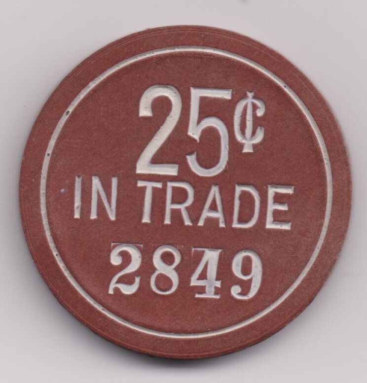 ABC Cigar Co. 25 Cent in Trade Token Brown #2849