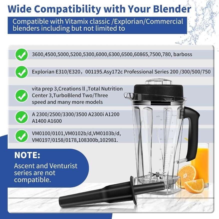 64 OZ Container for Vitamix Blender Pitcher, Replace Classic C-Series