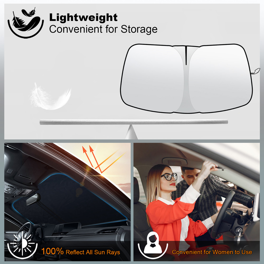 Front Windshield Foldable Sunshade Sun Shade Visor For Chevy Silverado 2019-2025