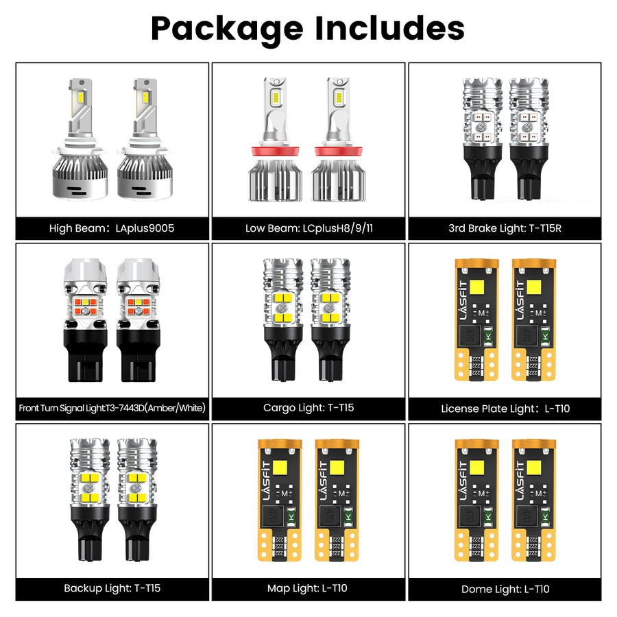 LASFIT LED Exterior Interior Light Bulbs Kit for Chevrolet Colorado 2023-2026