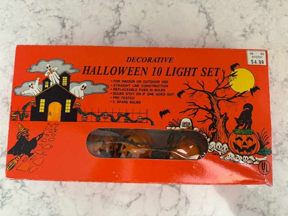 Halloween 10 Light Set Jack-O-Lanterns. Tested