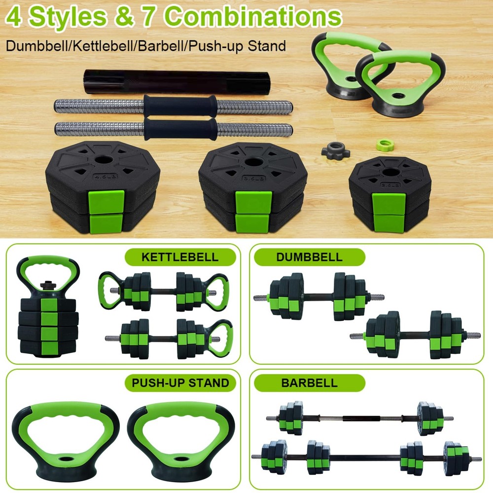 Adjustable Dumbbell Set, 30/44 Lbs Adjustable Weight Set With Iron Handle for...