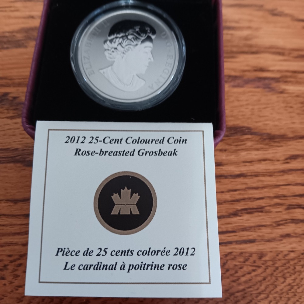 2012 Canada Rose Breasted Grosbeak .25 Cent Cupronickel #3459/2002