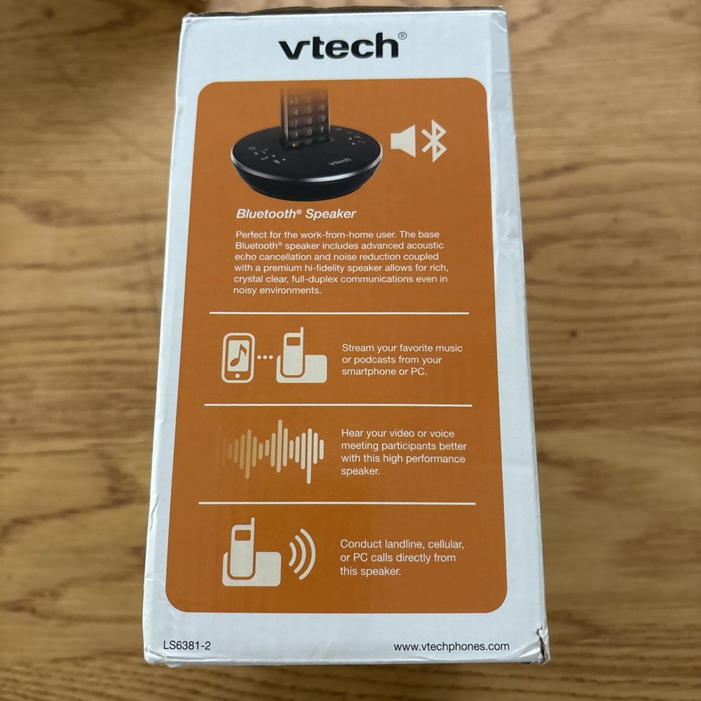 NEW Vtech LS6381-2 Answering System w/ Bluetooth Speaker, 2 Handsets. Damage box