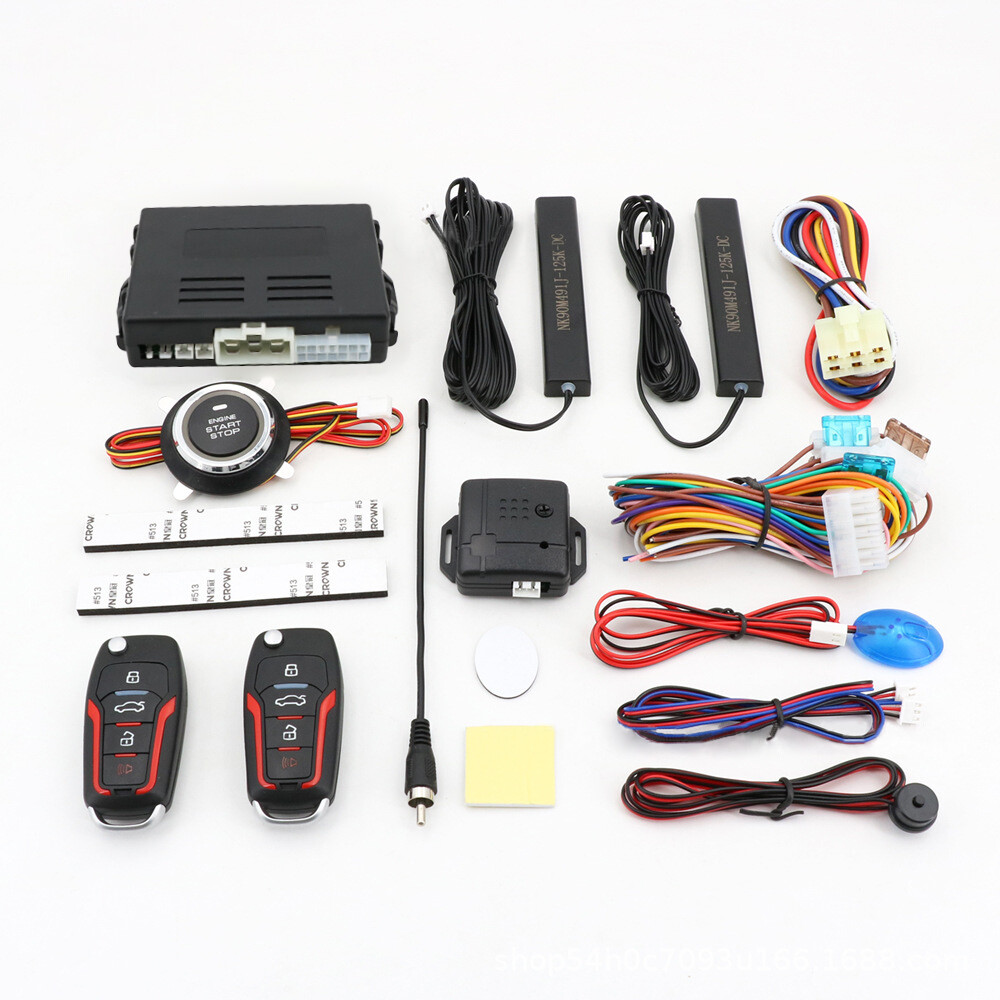 Auto Keyless Entry Engine Start Stop Alarm System Push Button Remote Auto Smart