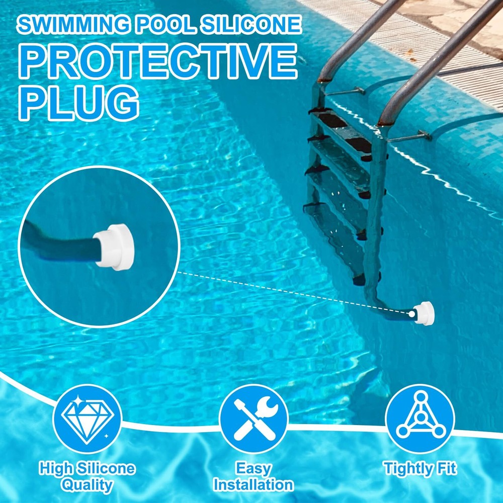 4 Pack Pool Ladder Bumpers for Inground Pool Inside Pool Ladder Silicone End ...