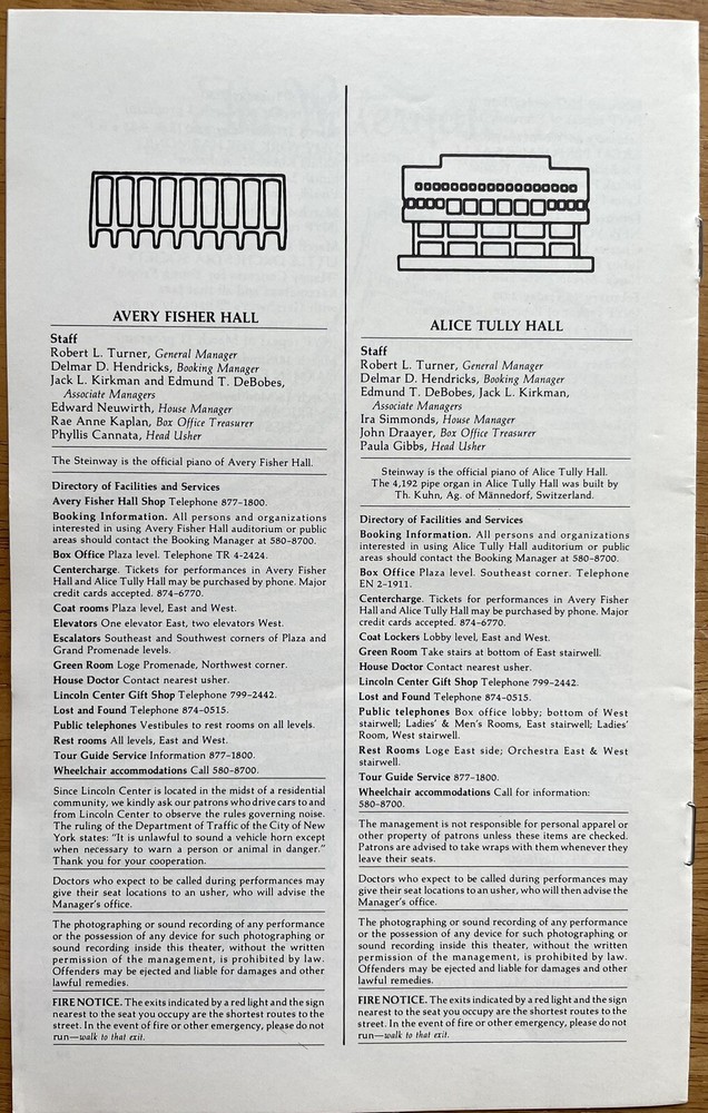 Pianist Paul Coker Autographed Program