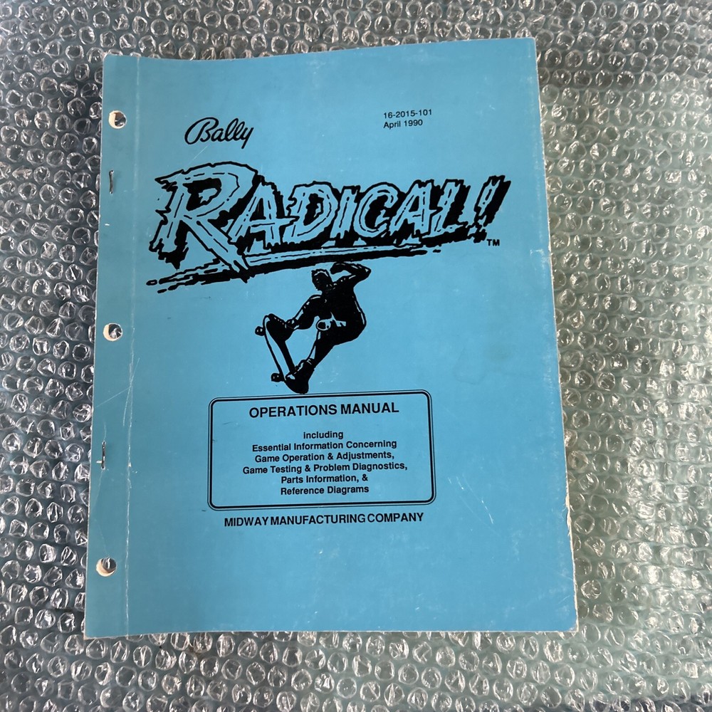 original Radical Bally ￼ pinball MACHINE  manual Arcade Game
