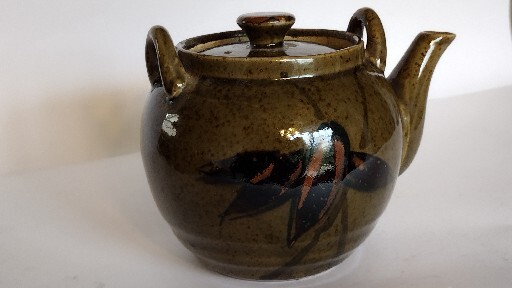 Handmade Stoneware Pottery Artistic Teapot Bamboo Design