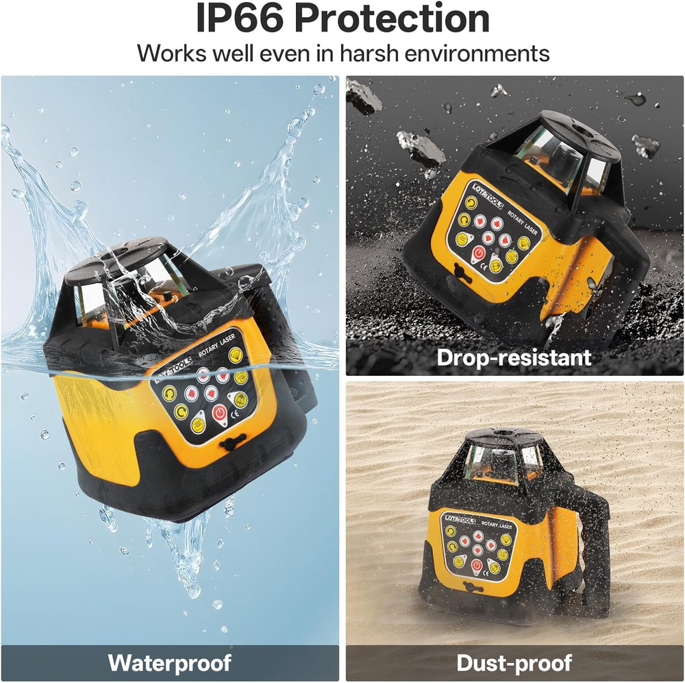 Self-Leveling Rotary Laser Level Kit with Tripod & 2000' Range