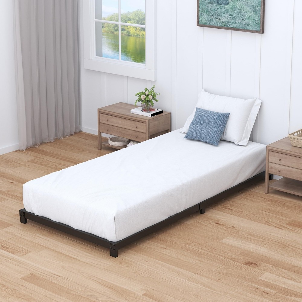 4 Inch Twin Bed Frames Low Profile, Twin Platform Bed Frame No Box Spring Nee...