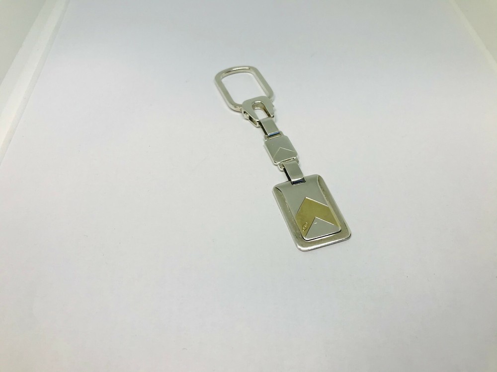 1 18kt Silver and Gold Rectangular Keychain with Slab - Name Engravings