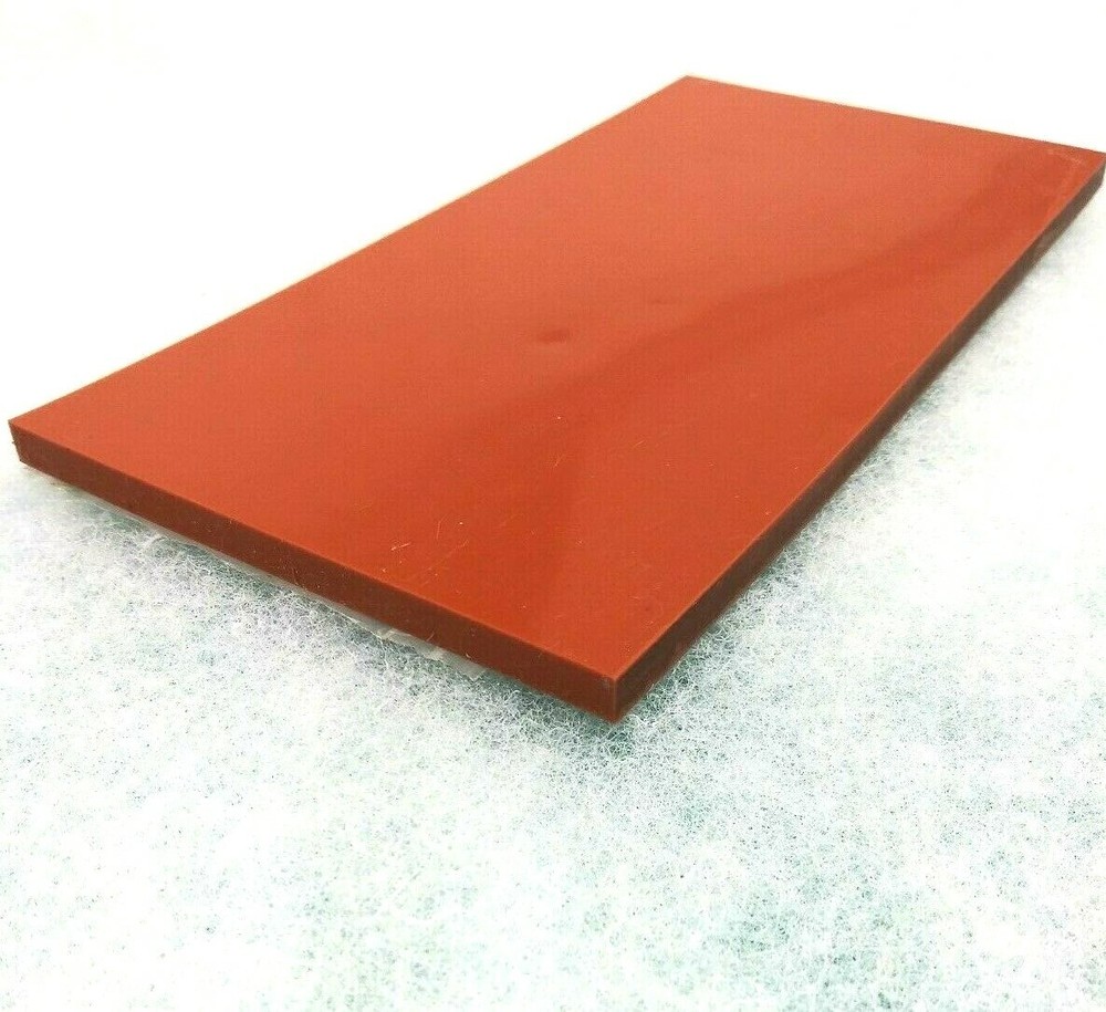 Silicone Rubber Solid Sheet 1/4'' Thk x 4'' W x 6'' L US Hi-Temp 60 Duro