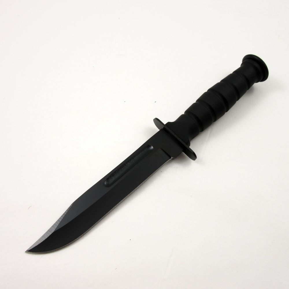 FIXED-BLADE SURVIVAL KNIFE | 7.5" Small Black Rubber Handle Tactical Combat EDC