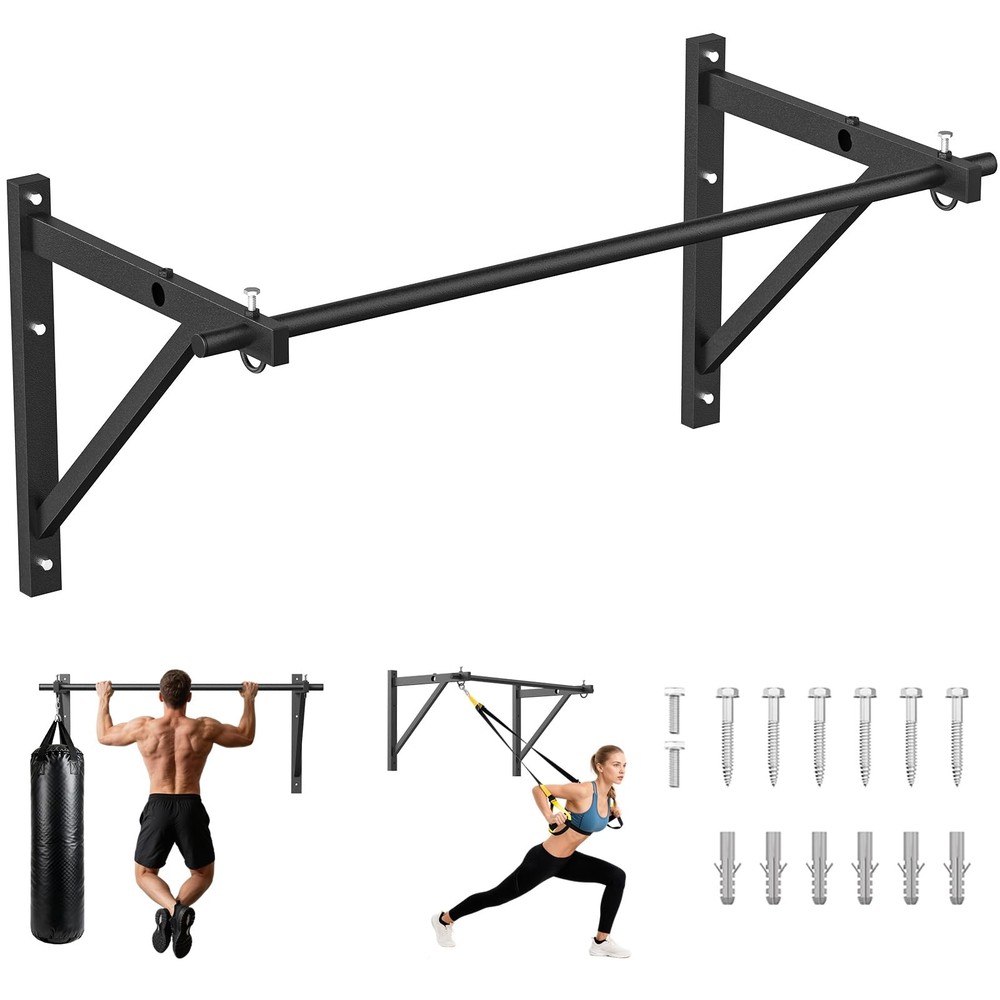 Wall Mounted Pull Up Bar, Chin Up Bar, Strength Training Pull-Up Bars Chin Up...