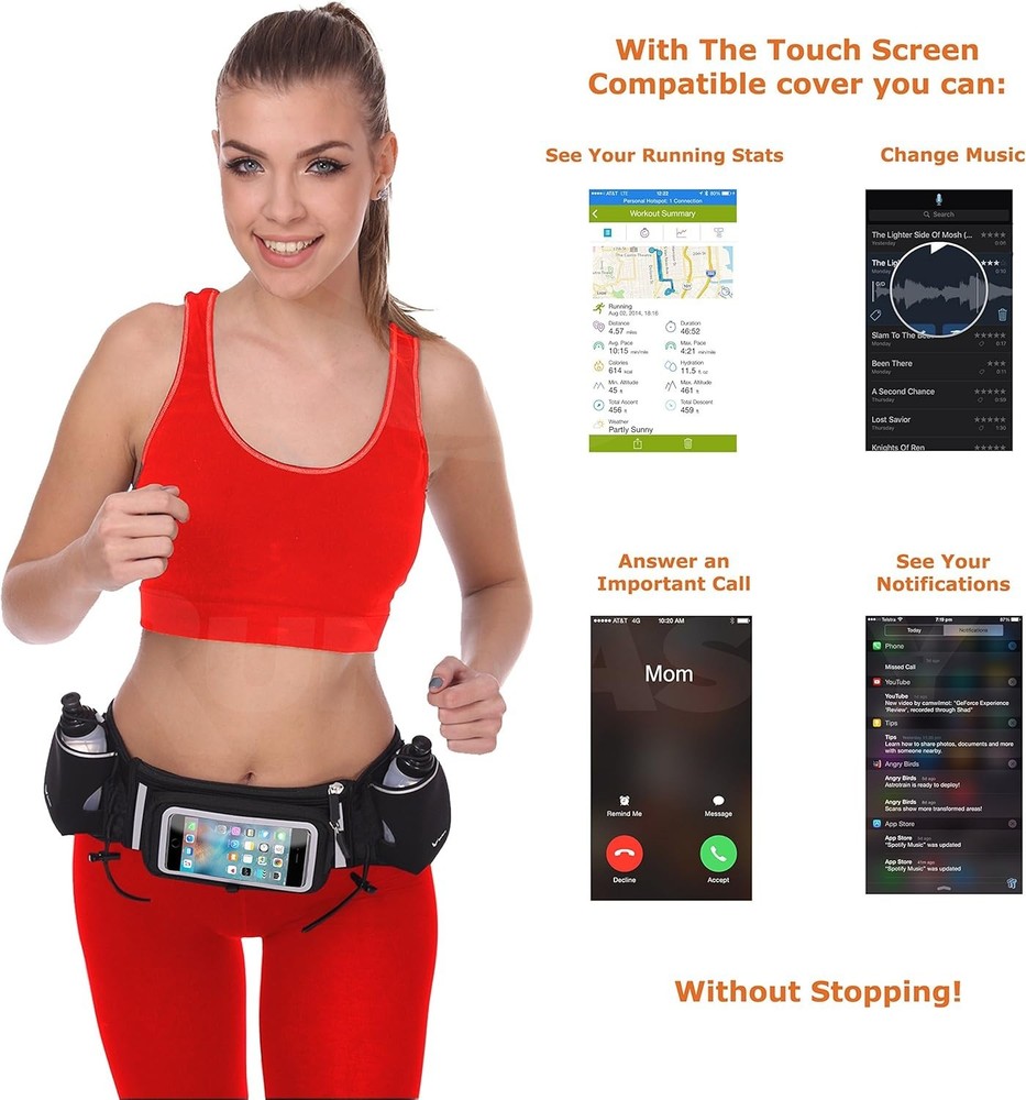 Adjustable Running Fuel Belt with Anti-Slip Design