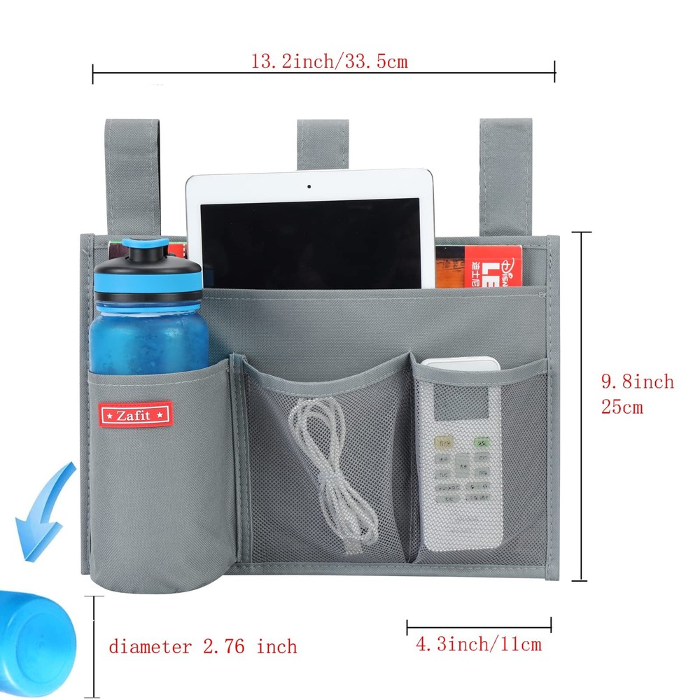 Hanging Bedside Caddy Storage Organizer for Magazine Phone Remote control (4