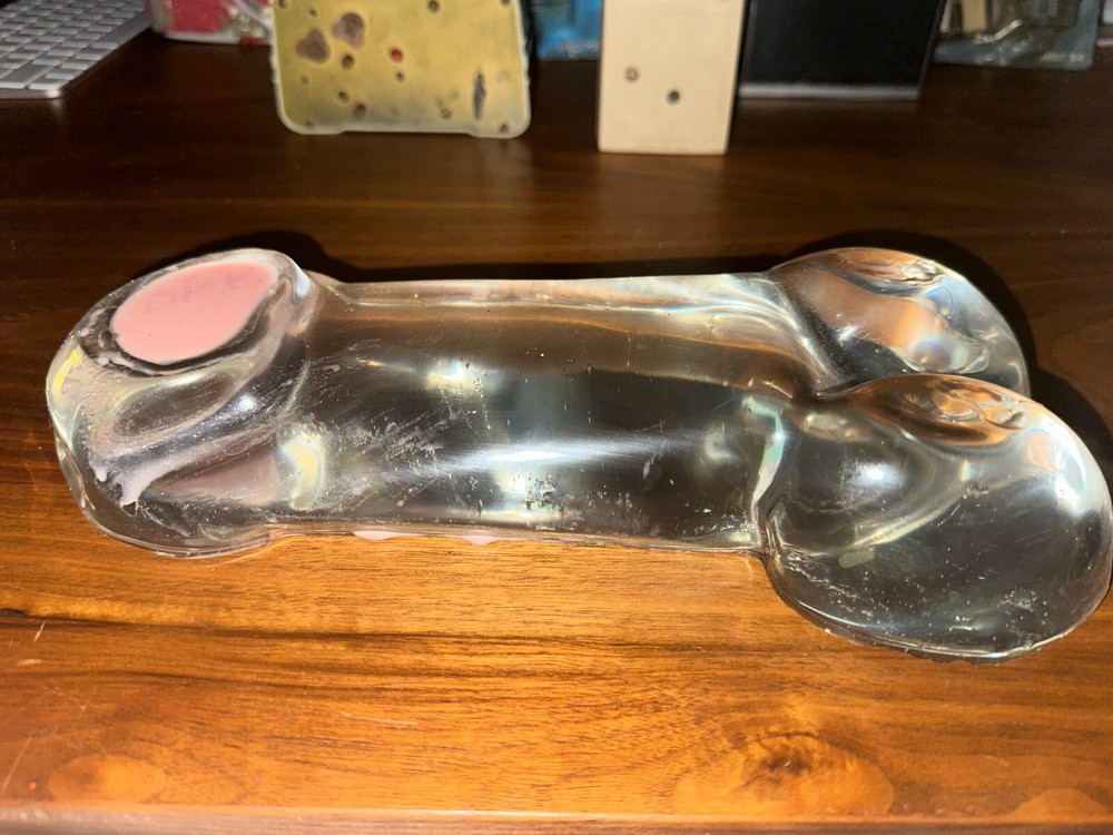 Clear epoxy penis paper weight