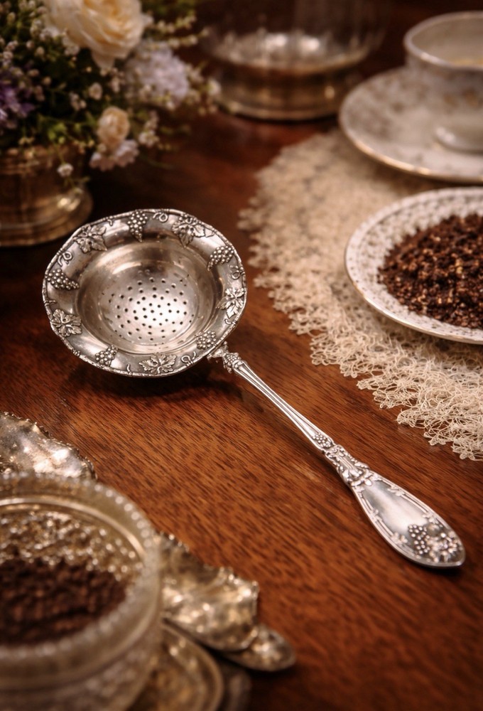 Rogers A1 Silver Plate La Vigne Over Cup Tea Spoon Berry Spoon Grape Pattern