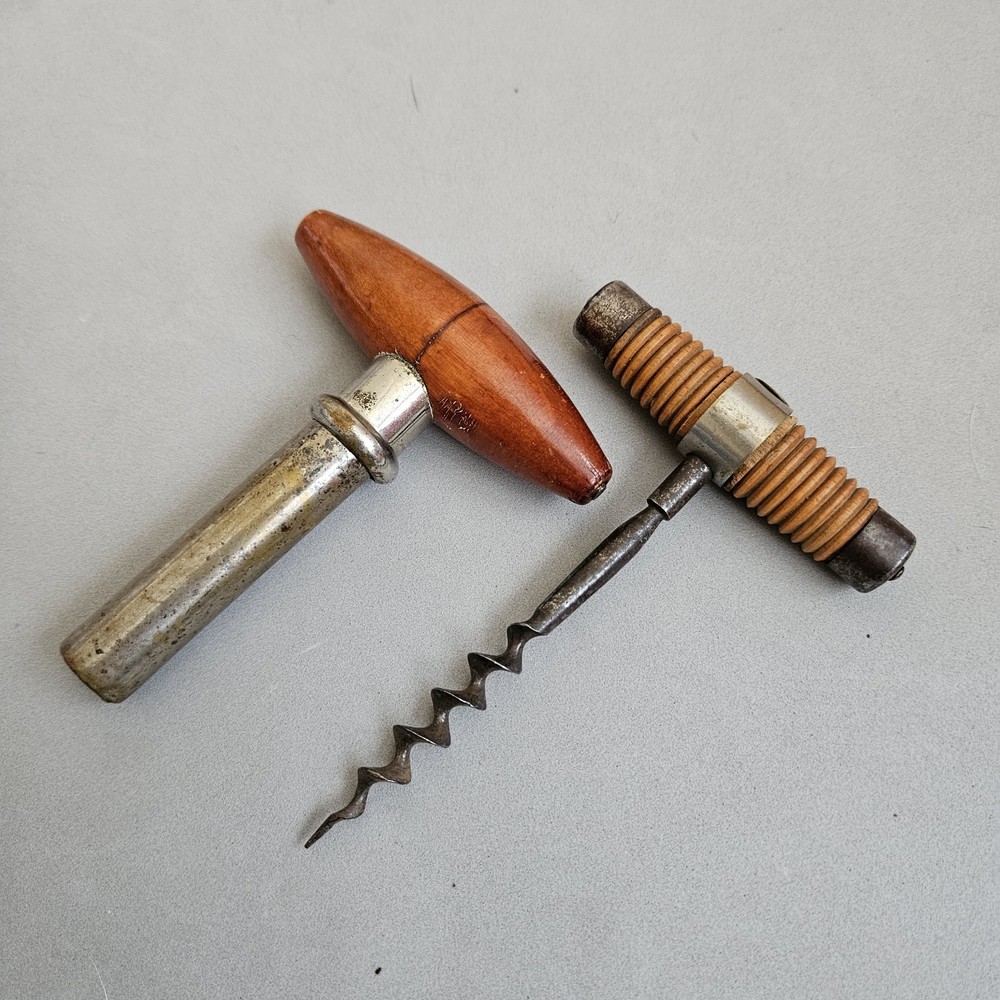 Vintage Corkscrew Converse Cork Pull, French Box Wood Corkscrew