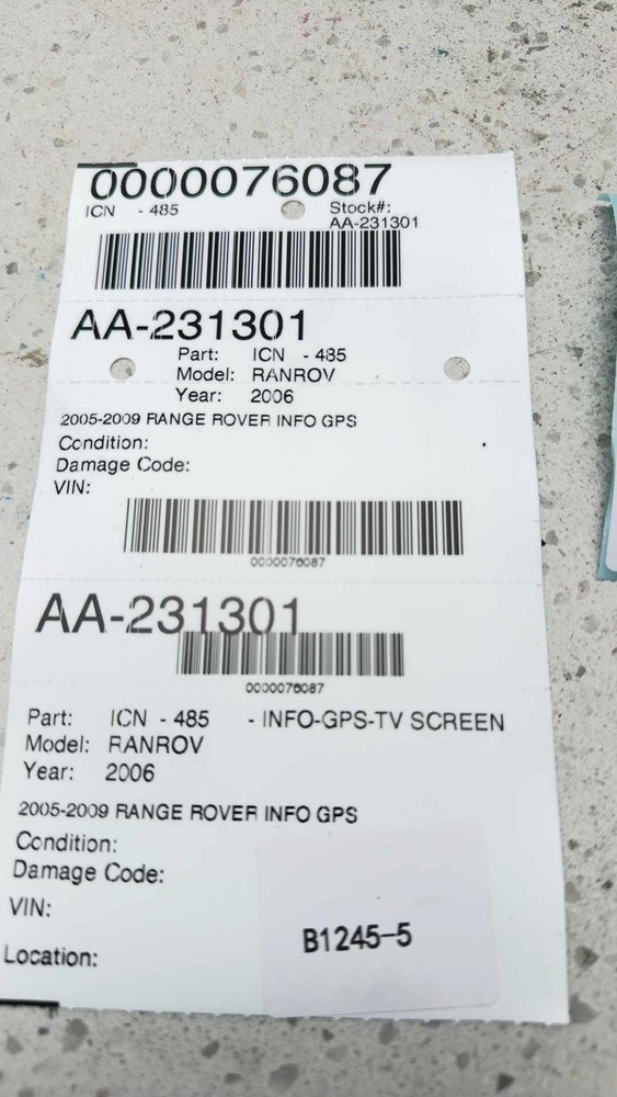 2005-2009 Range Rover Info Gps Navigation Disc Dvd Player Oem