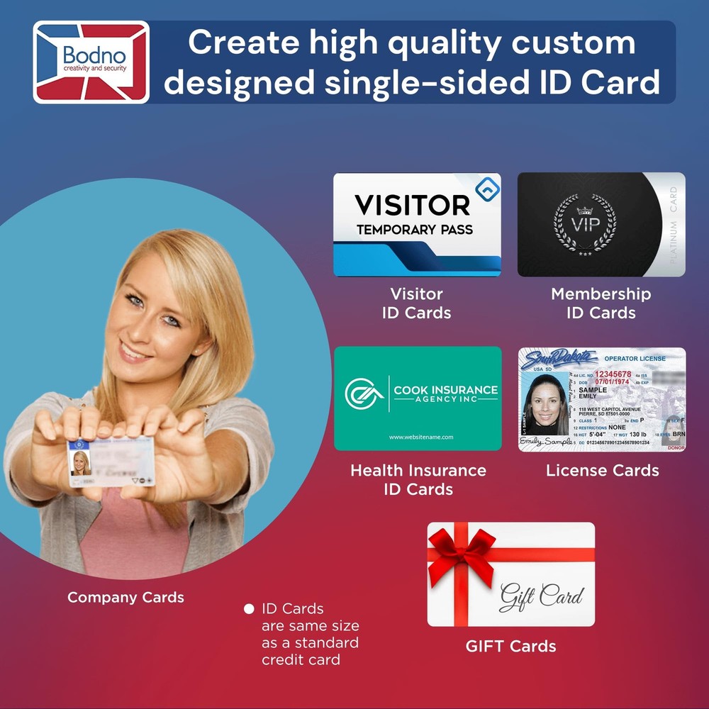 Bodno Magicard Pronto 100 ID Card Printer Complete Supplies Package ID Software.
