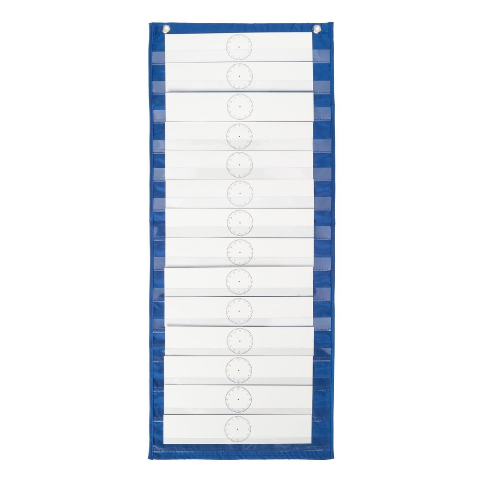 School Smart Classroom Schedule Pocket Chart - 14 Pockets, Cards & Guide