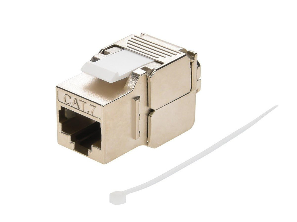 Cat7 180-Degree Keystone Jack, Solid Wire, 25-Pack