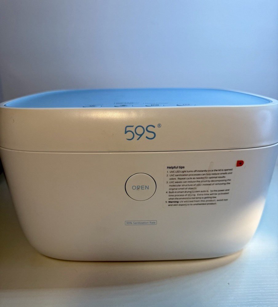 59S UVC LED sanitization box designed to sanitize items using UVC light dry them