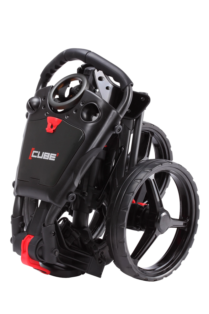 CUBE CART 3 Wheel Push Pull Golf Cart: Smallest Folding Lightweight Compact Cart