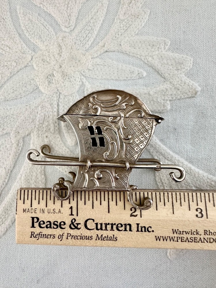 Vintage Silver Palanquin Curio Box