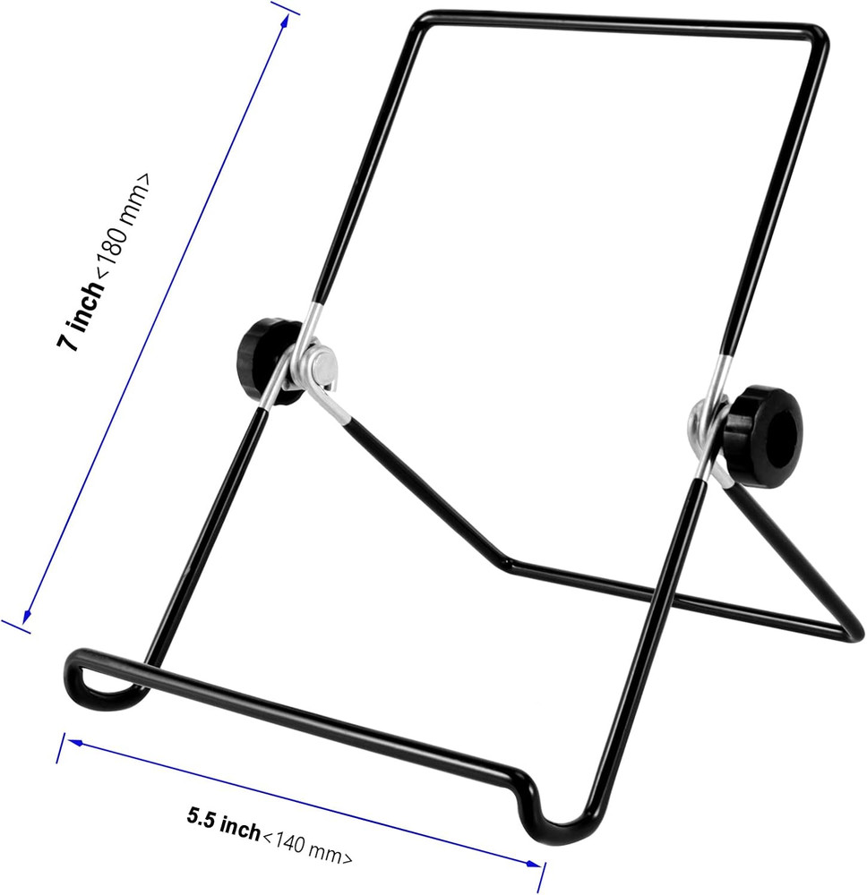14 Pack Adjustable Wire Display Easels, Foldable Picture Frame Stand, Black Iron