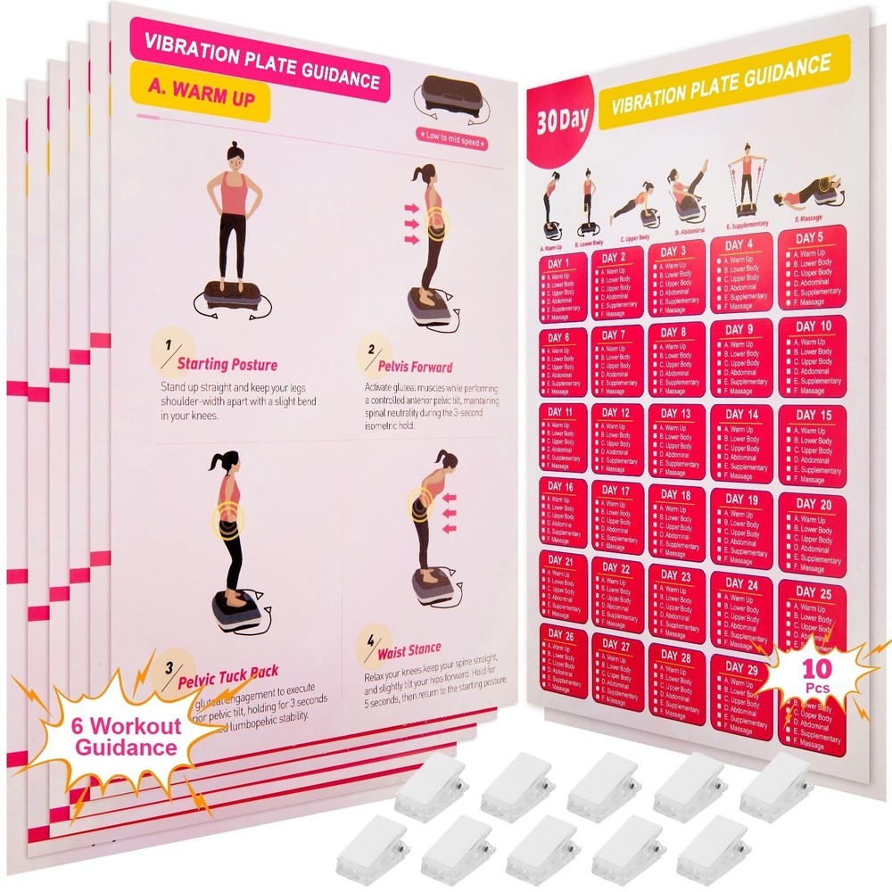 Vibration Plate Exercise Machine Guide - 6 Workout Plans, 10 Clips & Planner, Fu