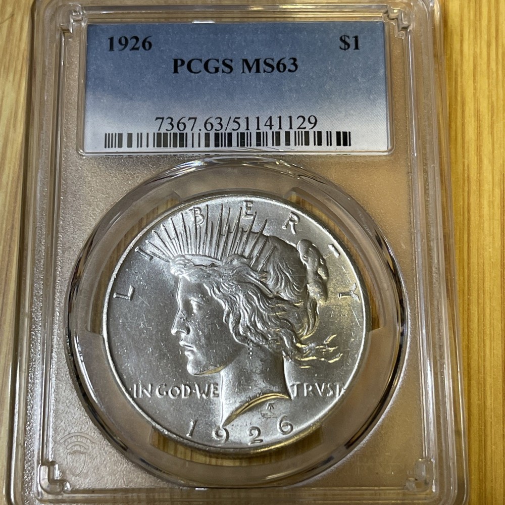 1926 PEACE SILVER DOLLAR PCGS MS63