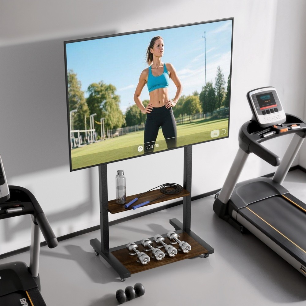 Rolling TVs Cart Height Adjustable TV Stand for 40-86” LCD LED Flat Panel Screen