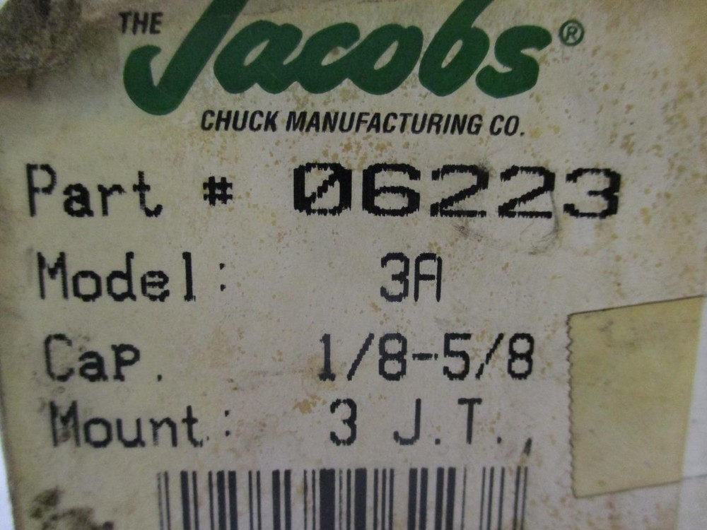 JACOBS 06223 3A 1/8" - 5/8" DRILL CHUCK