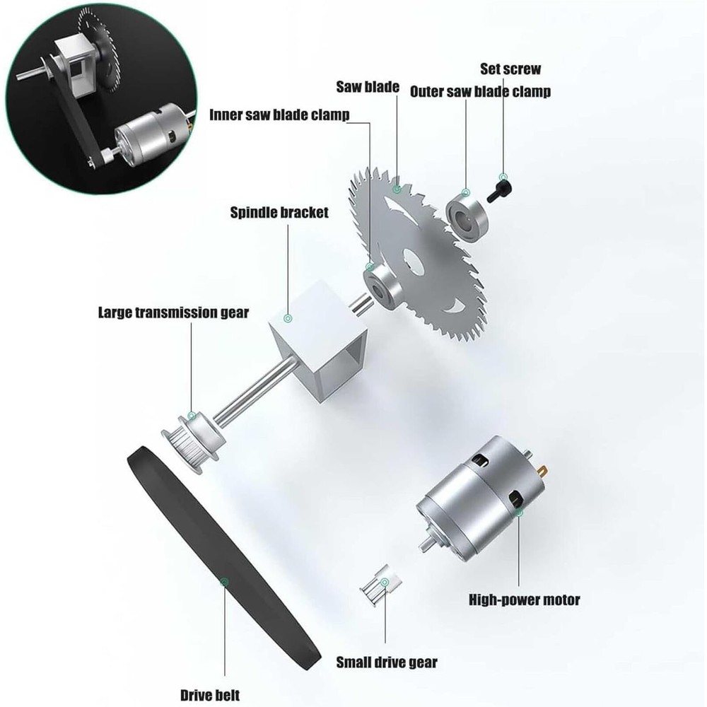 Multi-Functional Mini Table Saw Speed & Angle Adjustable 16MM Cutting Depth E1I6