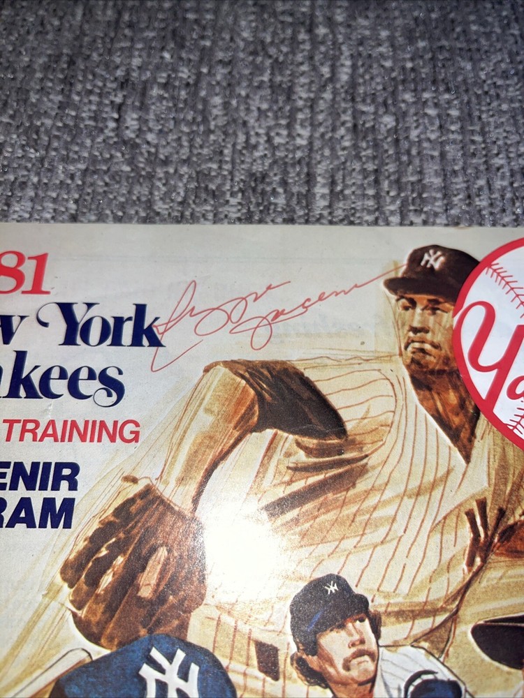 Vintage 1981 New York Yankees Spring Training Program/Scorecard Spring Rosters