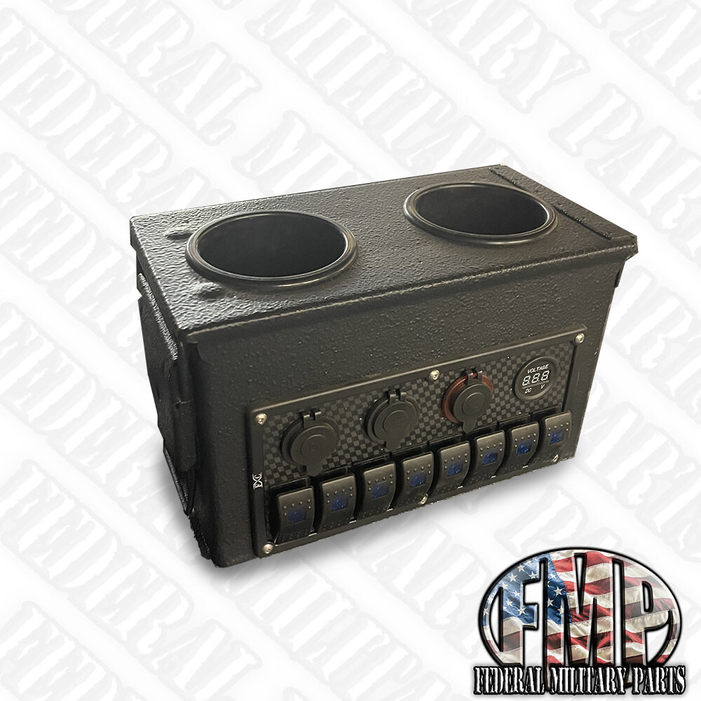 MILITARY HUMVEE CUP HOLDER / CENTER CONSOLE (B) SIDE CONTROL PANEL M998 AMMO CAN
