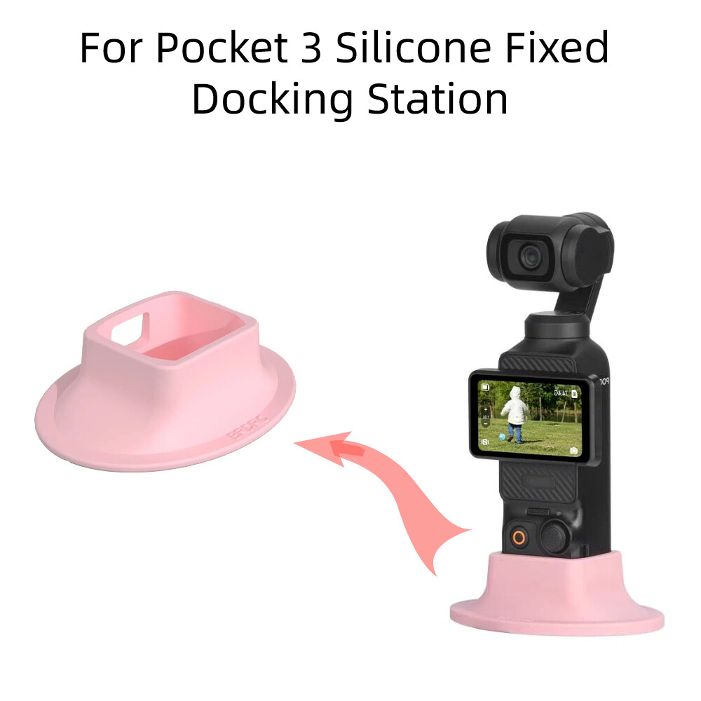 For DJI Osmo Pocket 3 Pink Silicone Desktop Base Fixed Support Bracket Accessory
