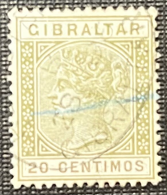 Gibraltar - 20 Cents Value From The 1889 Issue  - # 31A Used