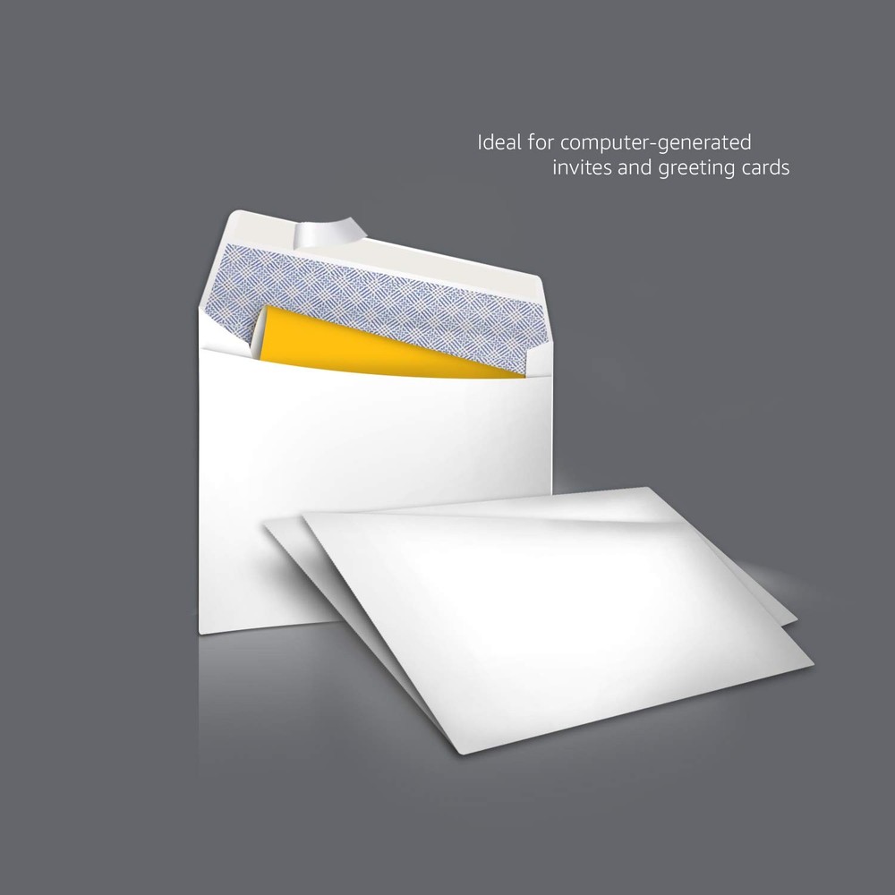 Amazon Basics #6 3/4 Security-Tinted Self-Seal Envelopes for 100-Pack, White
