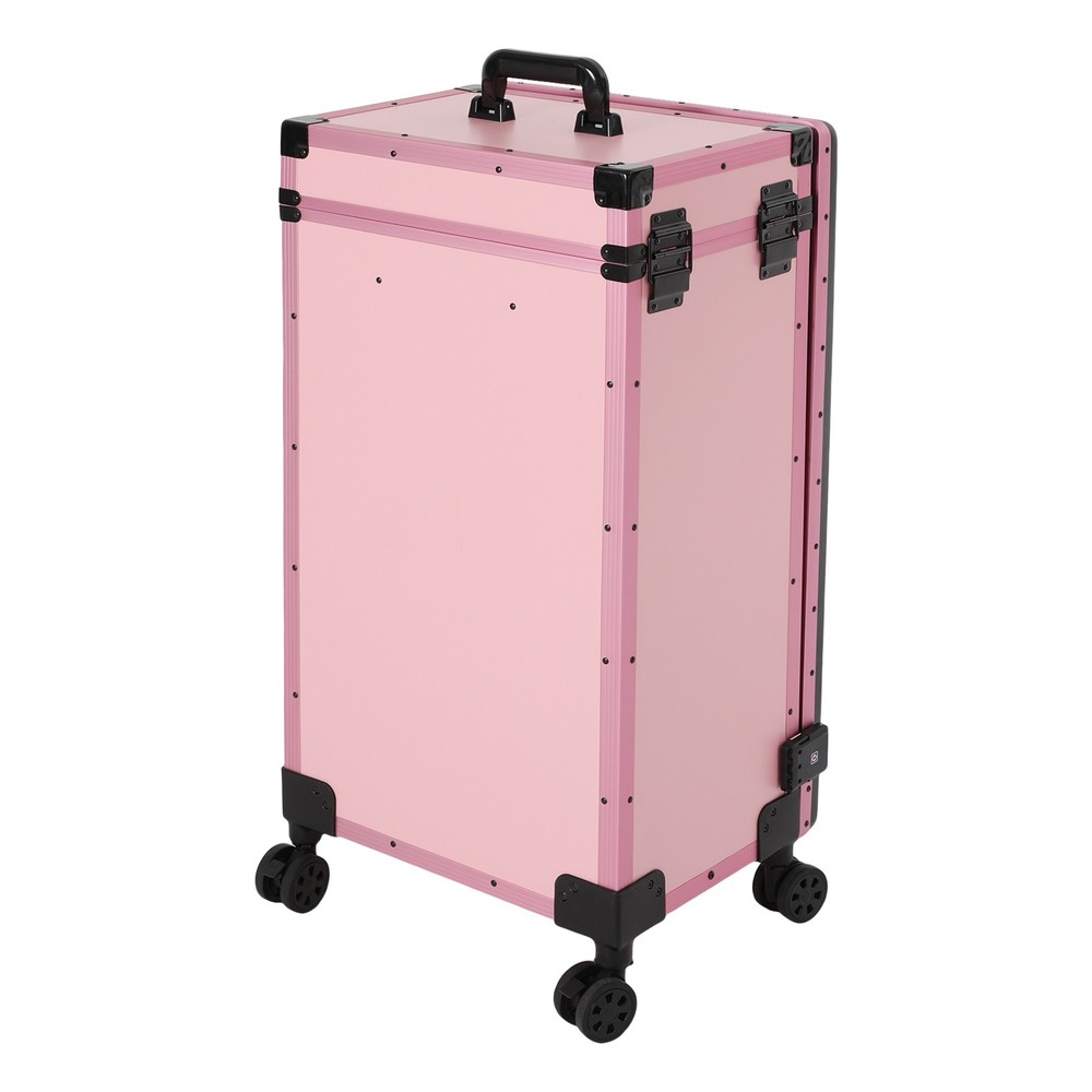 LED Light Rolling Makeup Train Case Nail Art Manicure Make-up Trolley w/Mirror
