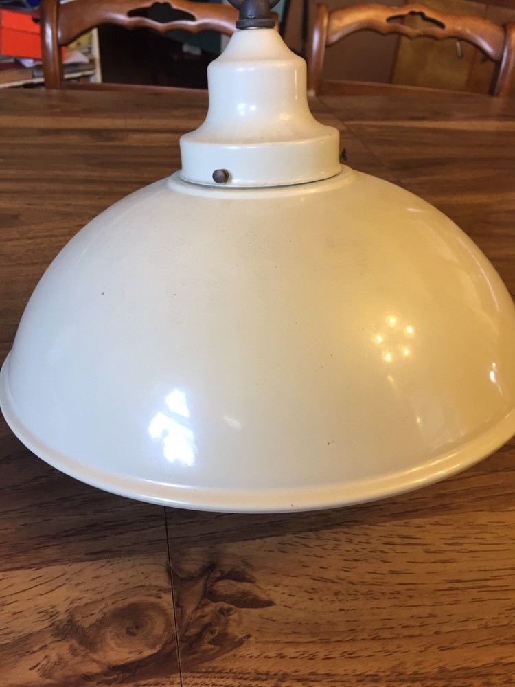 Used Progress Lighting Hanging Cream Colored Light W/ Globe & Mount