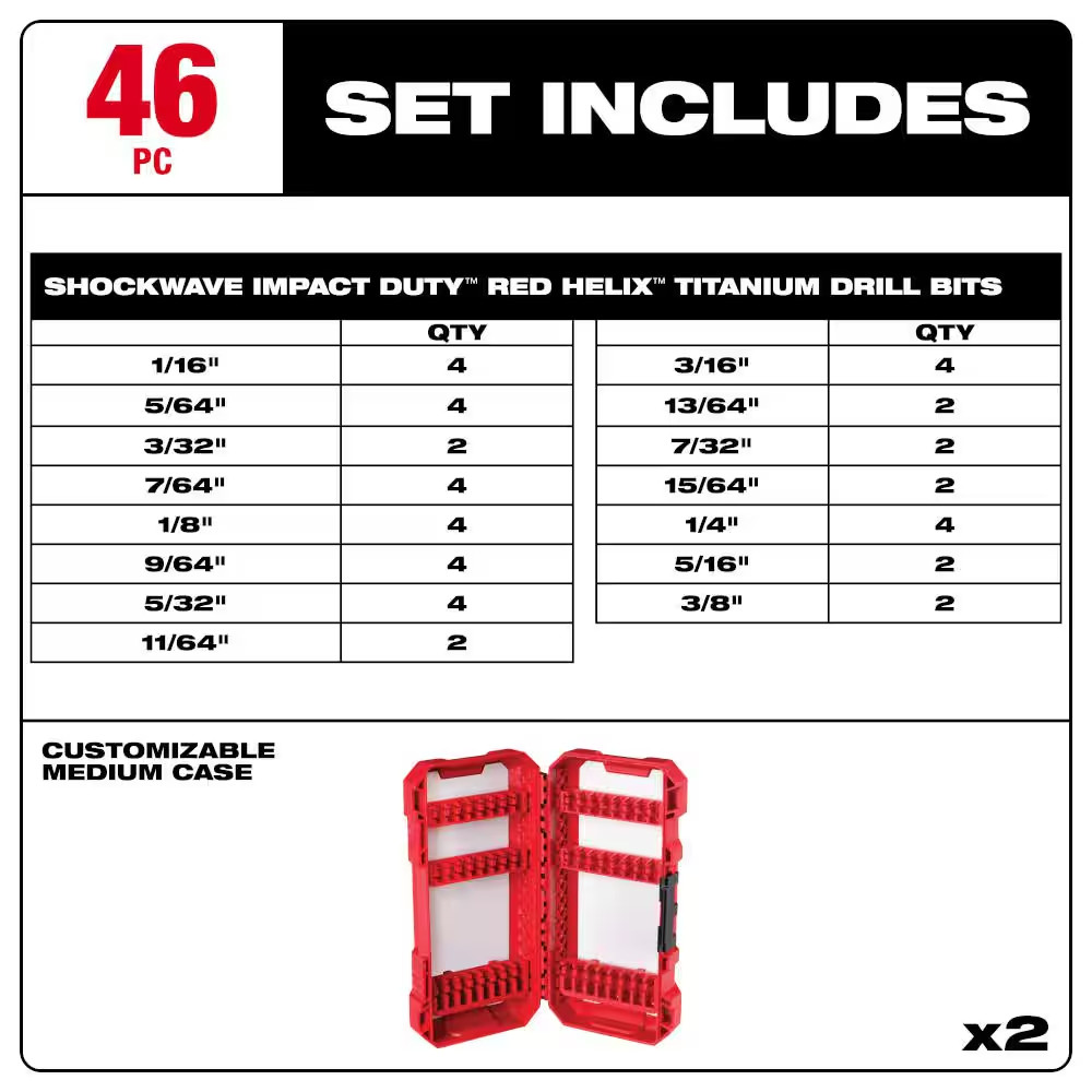 SHOCKWAVE IMPACT DUTY Titanium Drill Bit Set (46-Piece)
