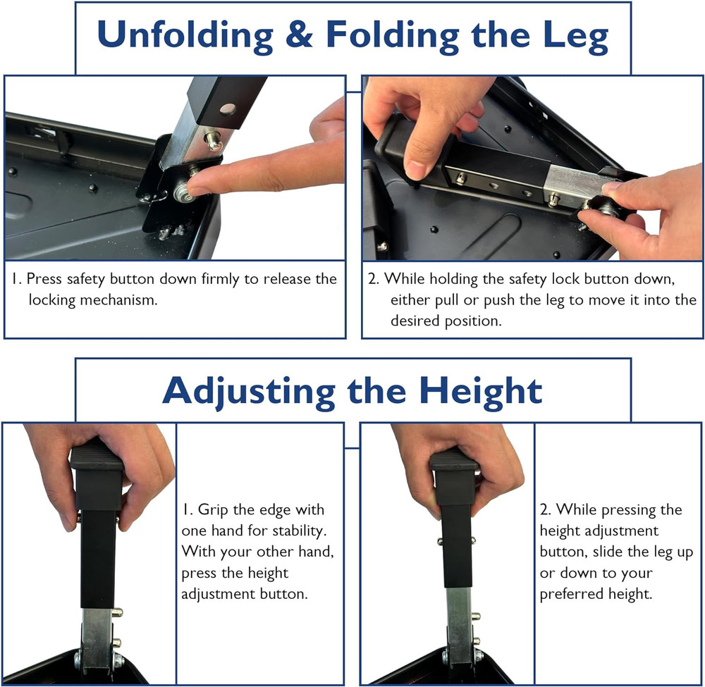 Folding Step Stool Adjustable Height 330Lbs Metal Platform for RV Home Kitchen