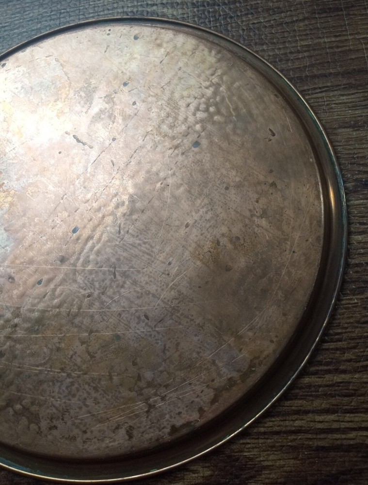 Copper Tray Circular Under Plate 11”