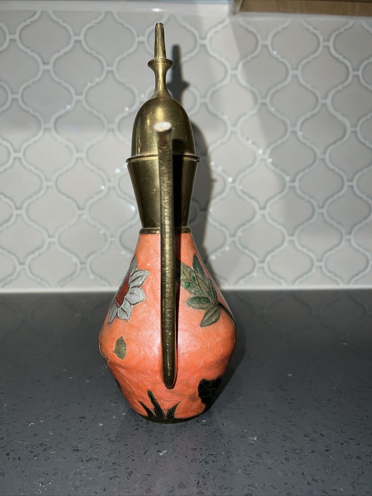 Vintage Middle Eastern, Teapot Hand Painted With Floral Design