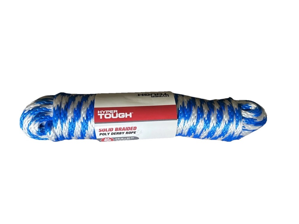 Polypropylene Solid Braid Rope, 3/8" x 50' 1 Roll New